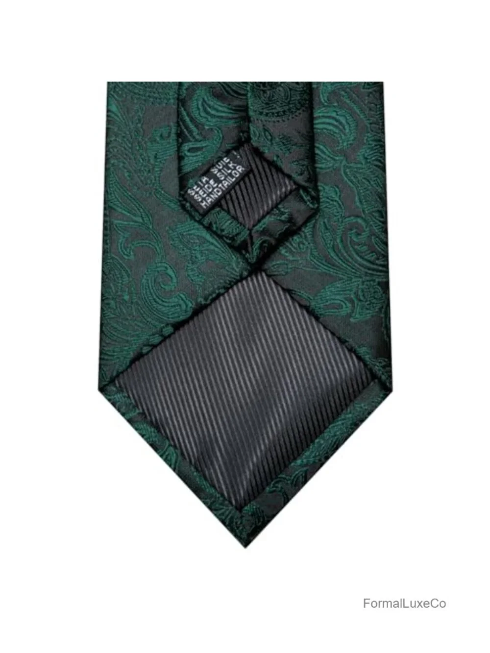 Silk Paisley Tie Set with Pocket Square and Cufflinks - One Size